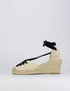 Espadrilla zeppa 8 cm beige camoscio