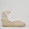 Espadrillas tacco 6cm camoscio beige