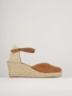 Espadrillas tacco 6cm camoscio marrone