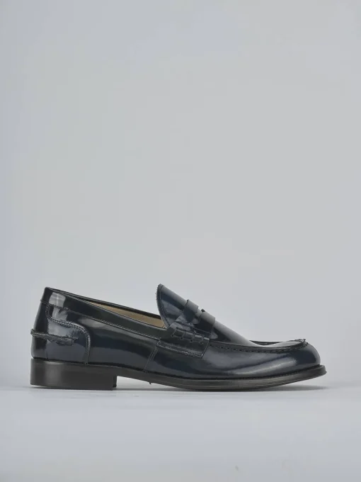 Mocassini pelle blu