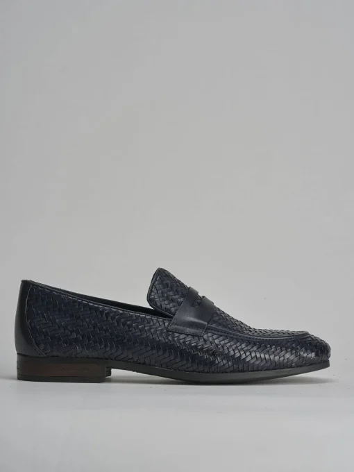 Mocassini pelle blu