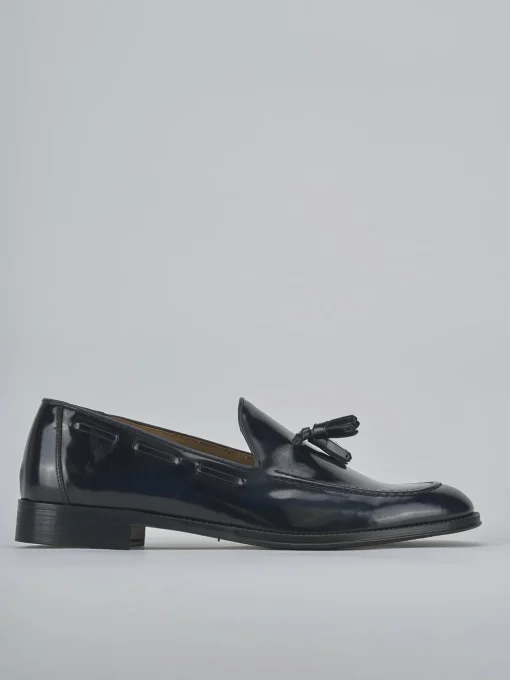 Mocassini pelle blu