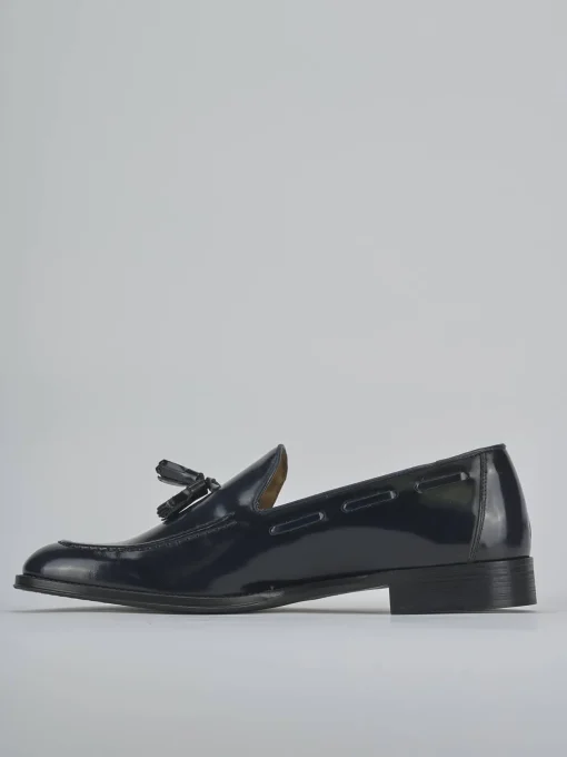 Mocassini pelle blu