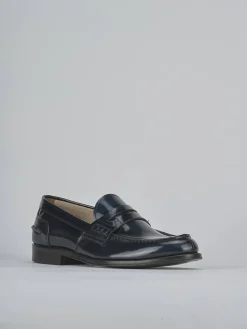 Mocassini pelle blu
