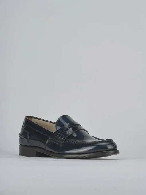 Mocassini pelle blu