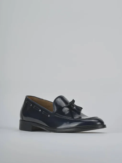 Mocassini pelle blu