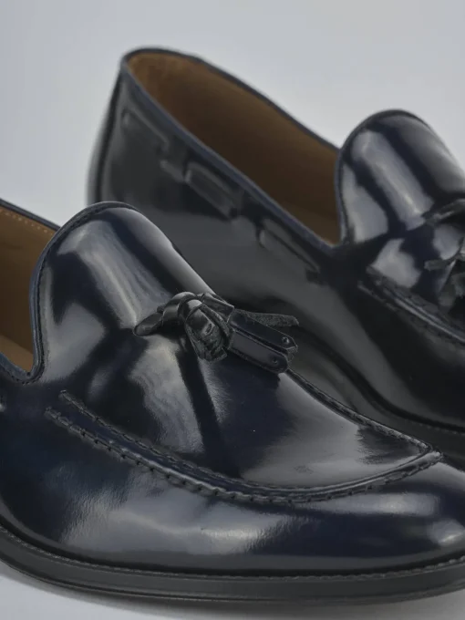 Mocassini pelle blu