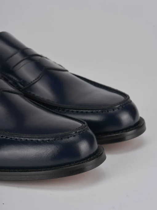 Mocassini pelle blu