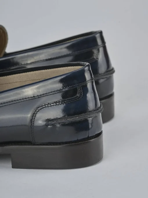 Mocassini pelle blu