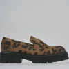 Mocassini tacco 2cm camoscio multicolor