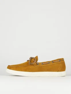 Mocassini tacco 1cm camoscio giallo