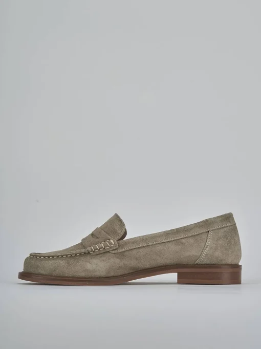 Mocassini tacco 1cm camoscio beige