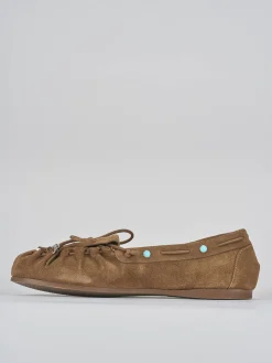 Mocassini tacco 1cm camoscio marrone