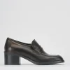 Mocassini tacco 4cm pelle nero