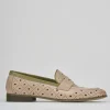 Mocassini tacco 2cm pelle beige