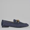 Mocassini tacco 1cm pelle blu
