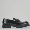 Mocassini tacco 2cm pelle nero