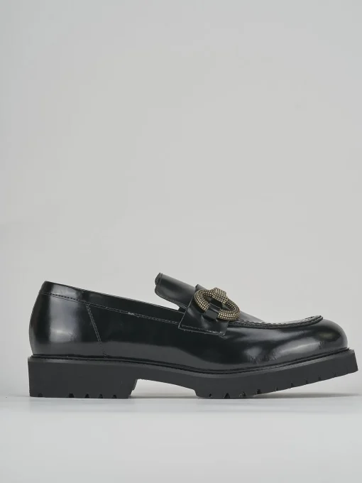 Mocassini tacco 2cm pelle nero