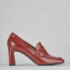 Mocassini tacco 6cm pelle rosso