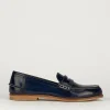 Mocassini tacco 2cm pelle blu