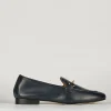 Mocassini tacco 1cm pelle blu