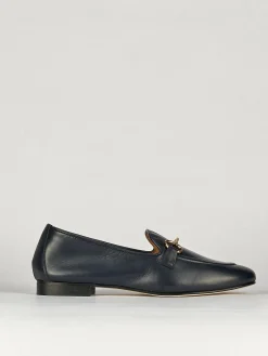 Mocassini tacco 1cm pelle blu