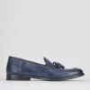 Mocassini tacco 2cm pelle blu