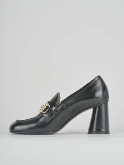 Mocassini tacco 5cm pelle nero
