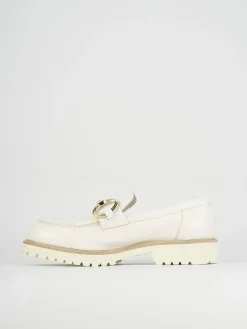 Mocassini tacco 2cm pelle bianco