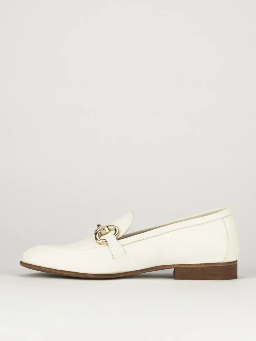 Mocassini tacco 1cm pelle bianco