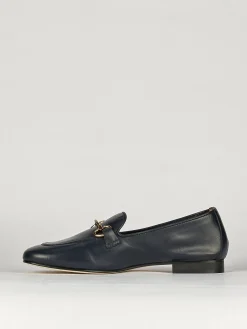 Mocassini tacco 1cm pelle blu