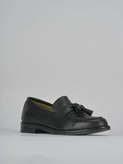 Mocassini tacco 2cm pelle nero
