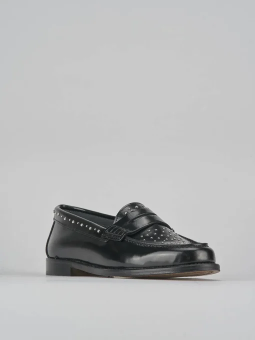 Mocassini tacco 2cm pelle nero
