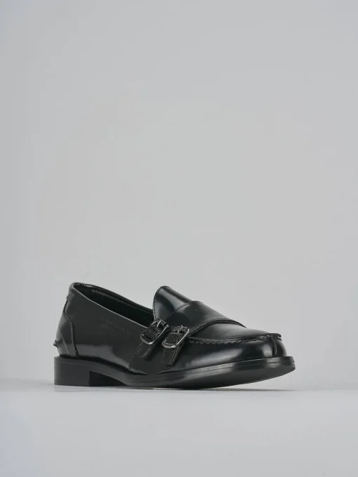 Mocassini tacco 2cm pelle nero