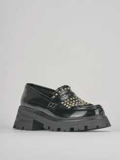 Mocassini tacco 2cm pelle nero