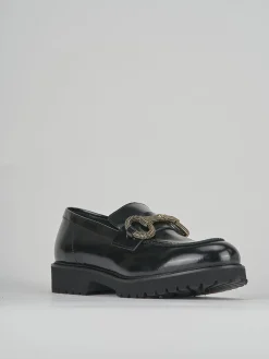Mocassini tacco 2cm pelle nero