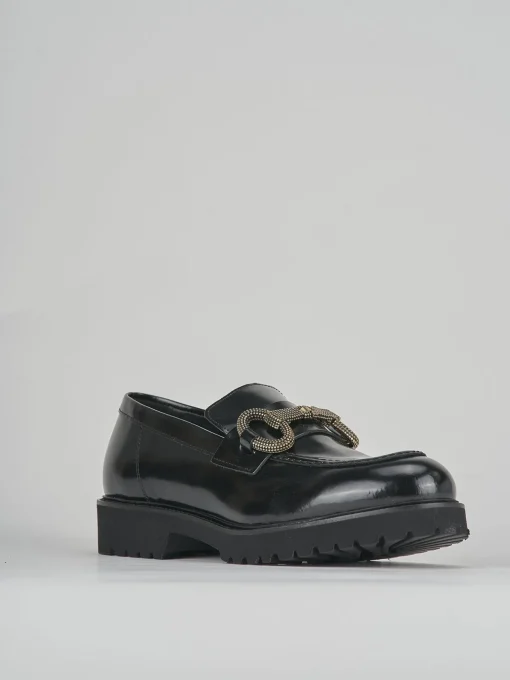 Mocassini tacco 2cm pelle nero