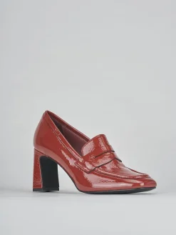 Mocassini tacco 6cm pelle rosso