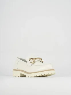 Mocassini tacco 2cm pelle bianco