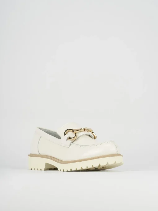 Mocassini tacco 2cm pelle bianco