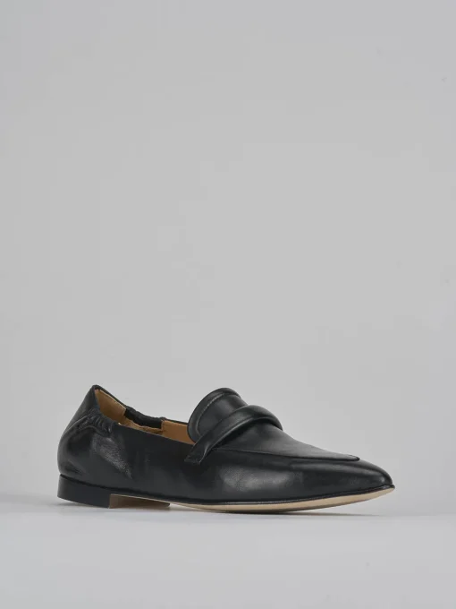 Mocassini tacco 1cm pelle nero