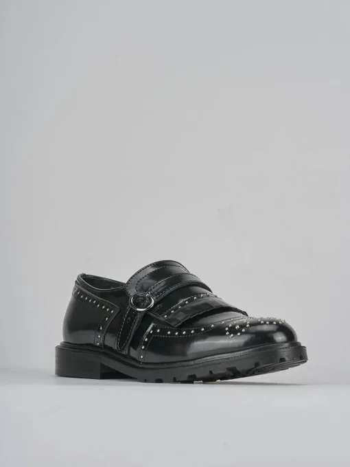 Mocassini tacco 2cm pelle nero