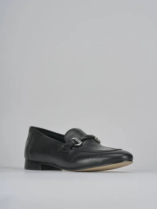 Mocassini tacco 1cm pelle nero