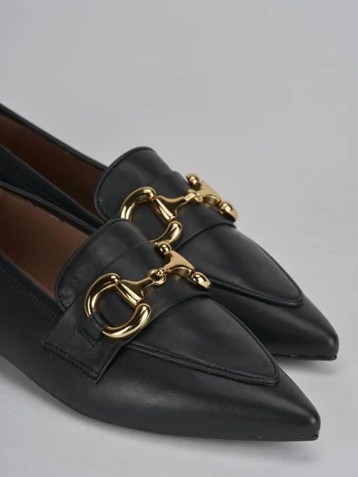 Mocassini tacco 1cm pelle nero