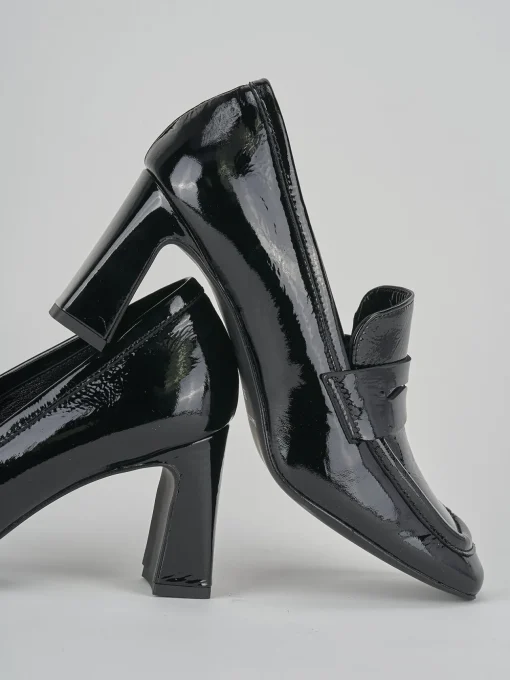Mocassini tacco 6cm pelle nero