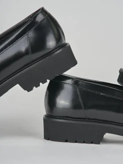 Mocassini tacco 2cm pelle nero