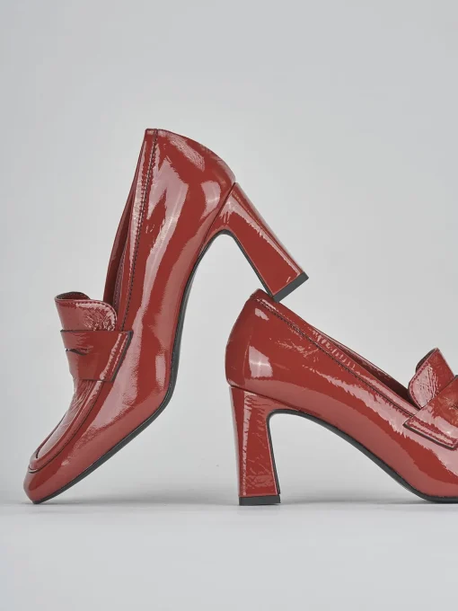 Mocassini tacco 6cm pelle rosso
