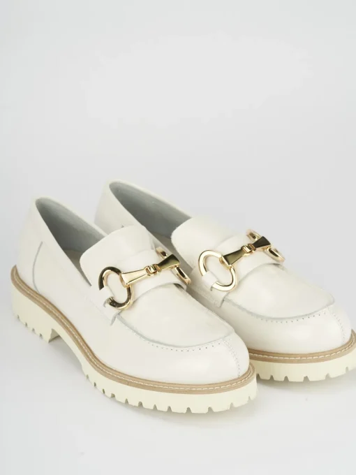 Mocassini tacco 2cm pelle bianco