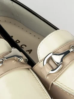 Mocassini tacco 2cm pelle beige