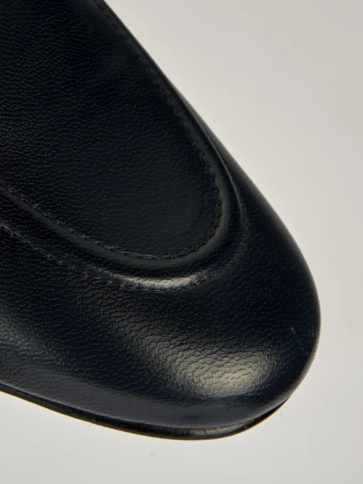 Mocassini tacco 1cm pelle blu